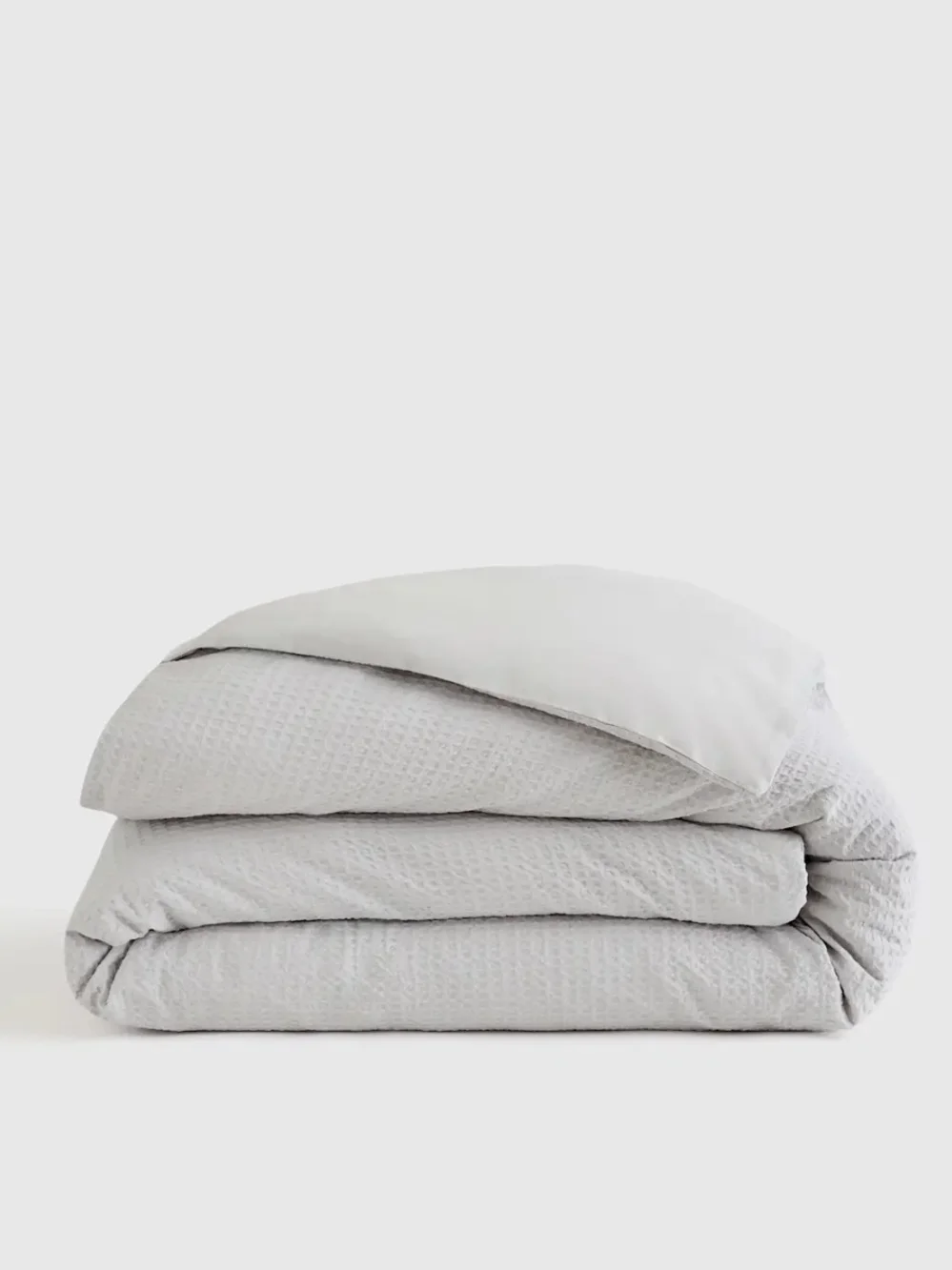 Quince Organic Luxe Honey Comb Duvet Cover - King - Light Grey